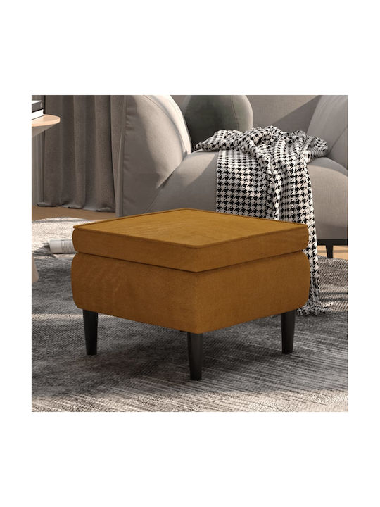 Stool Footstool Upholstered with Fabric Brown 55x54.4x42cm