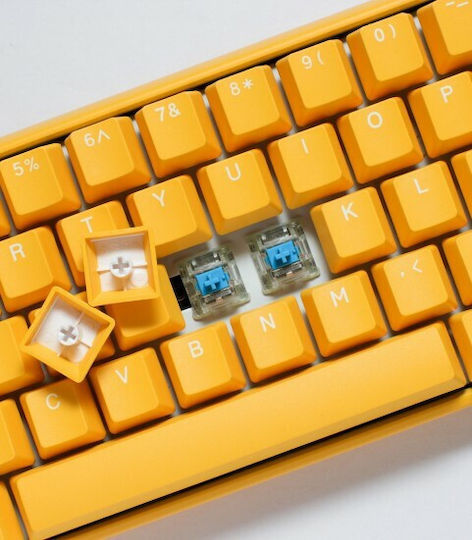 Ducky One 3 SF Gaming Μηχανικό Πληκτρολόγιο 65% με Cherry MX Clear διακόπτες και RGB φωτισμό (Αγγλικό US) Κίτρινο