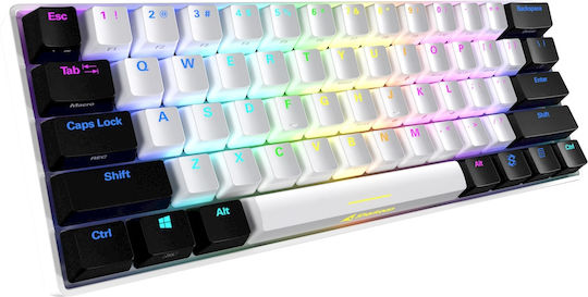 Sharkoon Skiller SGK50 S4 Gaming Mechanical Keyboard 60% with Kailh Blue switches and RGB lighting (English US) White