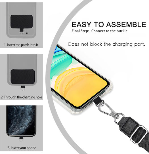 Sonique Lanyard Neck Strap for Mobile Black