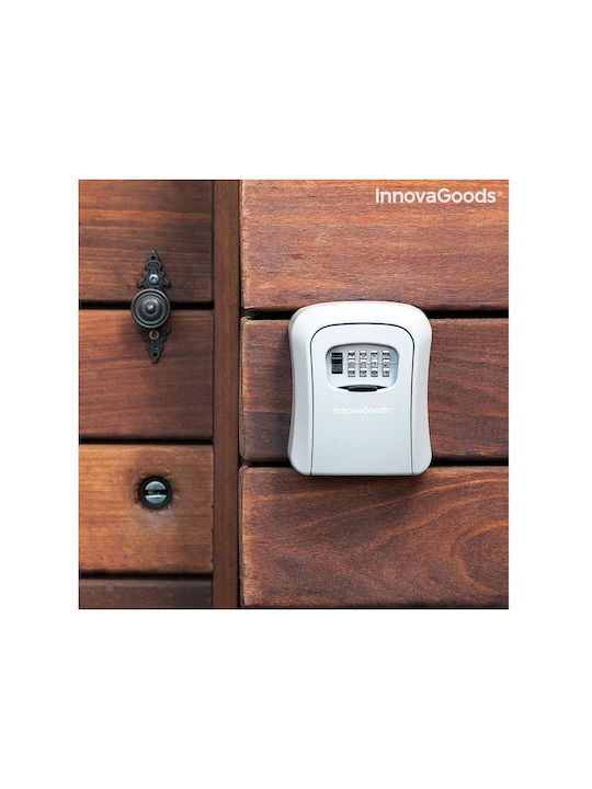 InnovaGoods Lork Wall-mounted Combination Key Holder Metallic with Combination Dial 8.5x4x11.3cm