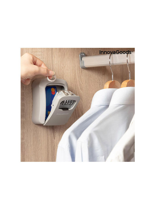 InnovaGoods Lork Wall-mounted Combination Key Holder Metallic with Combination Dial 8.5x4x11.3cm