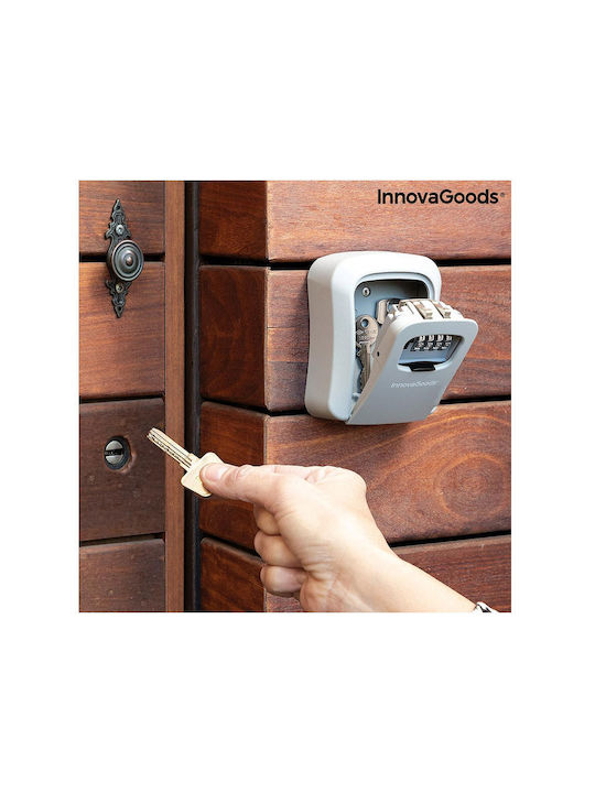 InnovaGoods Lork Wall-mounted Combination Key Holder Metallic with Combination Dial 8.5x4x11.3cm