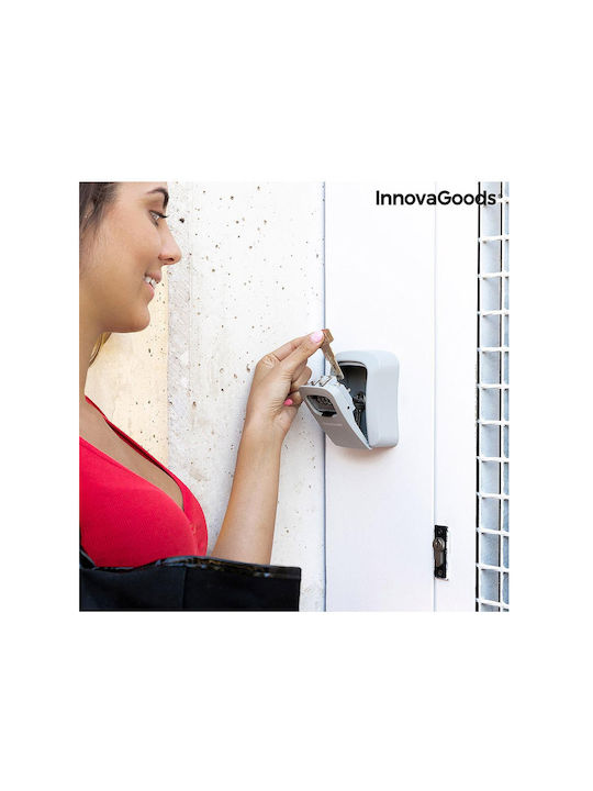 InnovaGoods Lork Wall-mounted Combination Key Holder Metallic with Combination Dial 8.5x4x11.3cm