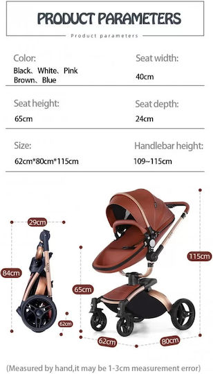 Agape 360° Adjustable 2 in 1 Baby Stroller Suitable for Newborn Pink
