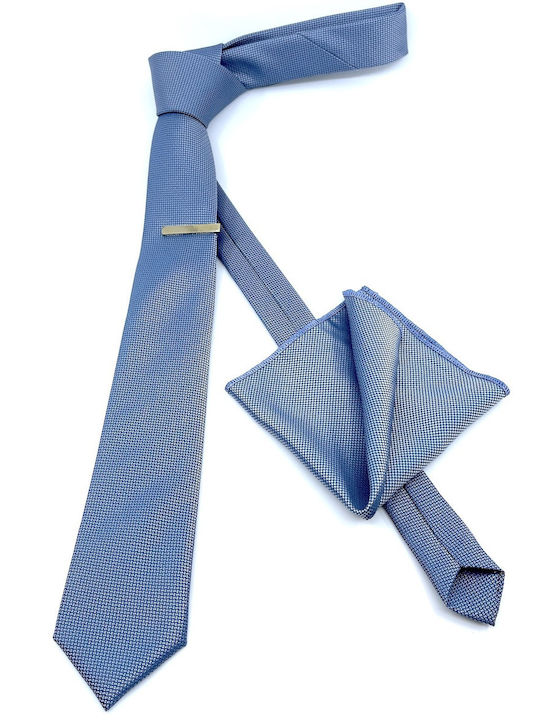 Legend Accessories Men's Tie Set Synthetic Printed In Blue Colour