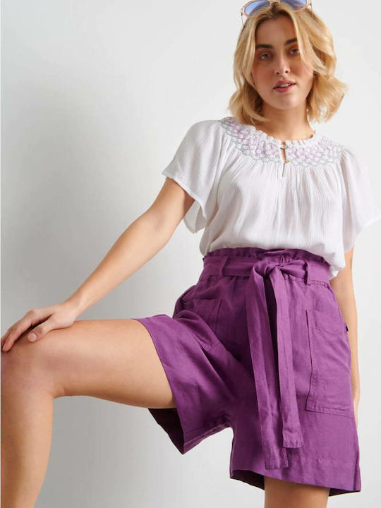 9913589 Women's High-waisted Shorts Purple