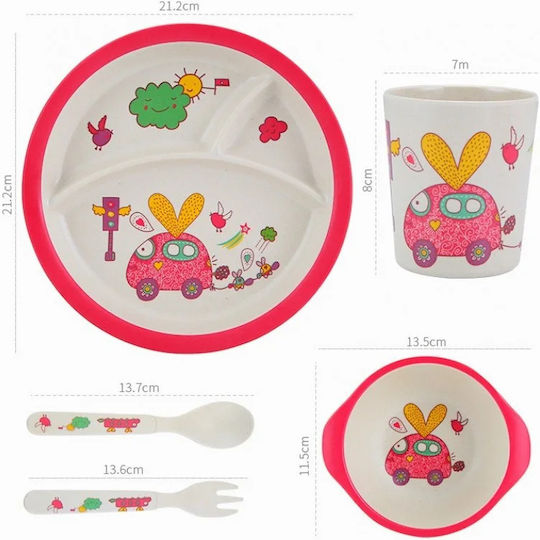 Fiko Feeding Set Ladybug made of Bamboo Green 4pcs