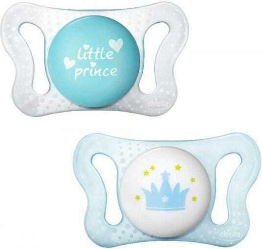 Chicco 75121-21 Orthodontic Pacifiers Silicone with Case Little Prince - Blue for 0-2 months 2pcs