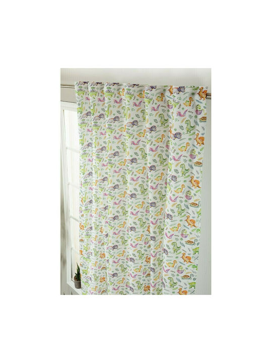 Teoran Kids Rod Pocket Curtain Dino Multicolour 52012068 140x260cm