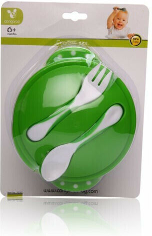 Cangaroo Baby Food Container Set made of Plastic Green 3pcs