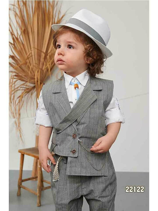 Bonito Baby Taufkleidung für Jungen Grauer Anzug 5Stücke Bonito Baby Taufkleidung für Jungen Grauer Anzug 5Stücke