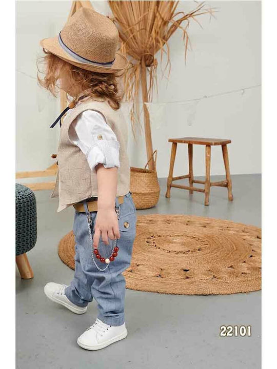 Bonito Baby Βαπτιστικό Κοστούμι Μπεζ 5τμχ Bonito Baby Βαπτιστικό Κοστούμι Μπεζ 5τμχ