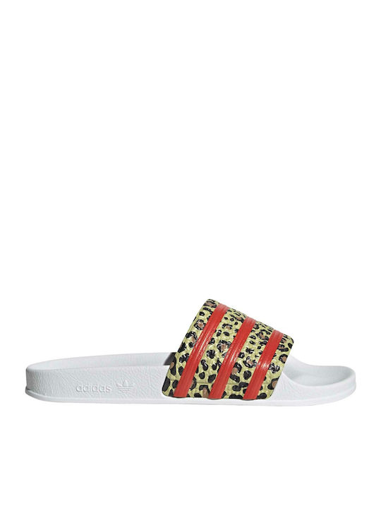 Adilette Slapi Bărbați Cloud Alb / Roșu Vivid