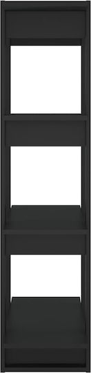 Βιβλιοθήκη Μαύρο 80x30x123.5εκ.