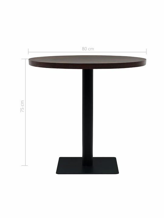Table Kitchen Wooden with Metal Frame Ash Grey 80x80x75cm