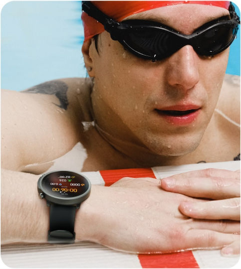 Mibro A1 45mm Waterproof Smartwatch with Heart Rate Monitor (Black)