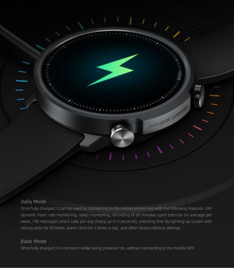 Mibro A1 45mm Waterproof Smartwatch with Heart Rate Monitor (Black)
