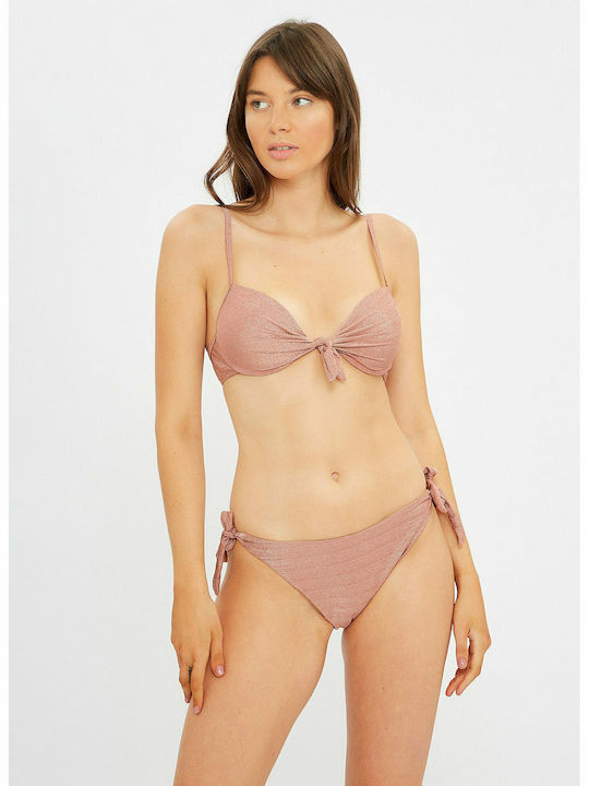 Eriphyle Bikini Slip with Laces Ash Rose