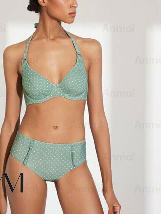 Bikini Slip Hohe Taille Grün