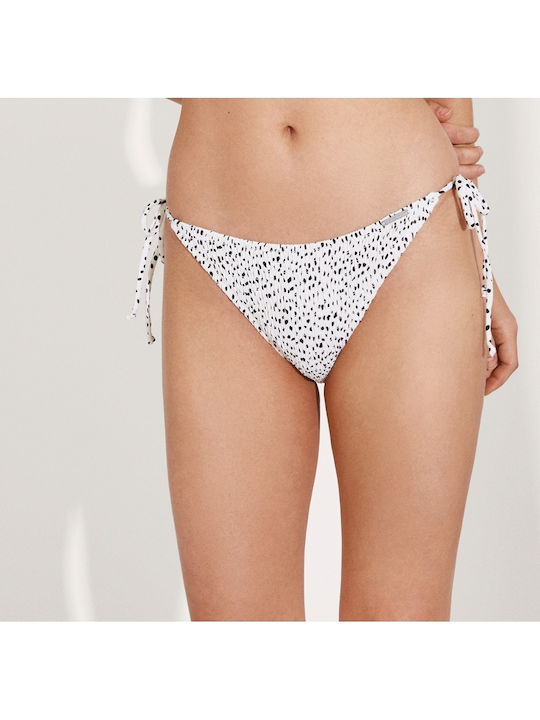 Bikini Slip mit Schnürchen Weiß
