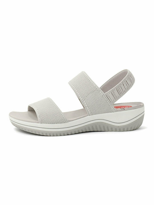 Jana Women's Flat Sandals Flatforms in Gray Color