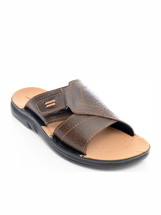 B Leder Herrensandalen in Braun Farbe