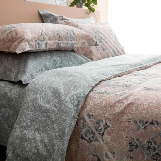 Vesta Home Duvet Cover Set Cotton Satin Queen with 2 Pillowcases 230x240 Mistral 02