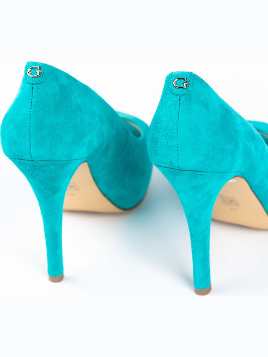 Peeptoe Pumps Hellblau