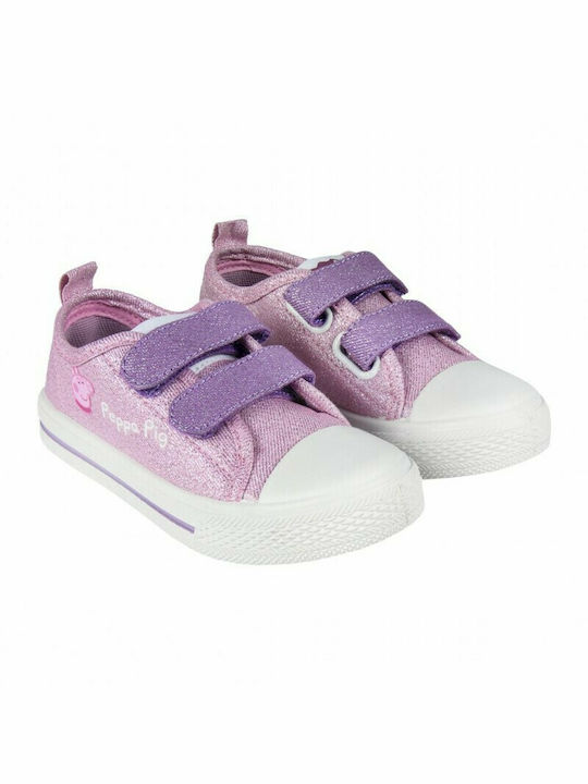 Cerda - Παιδικά Sneakers Πάνινα Peppa Pig ροζ μωβ (23-30)