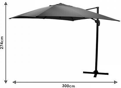 Hängender Rundschirm aus Aluminium Raffaella Anthrazit F3xH2.74m
