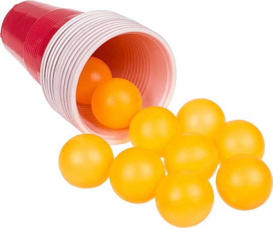 Game Shelf Beer Pong with 12 Cups, 12 Balls, 25x12x15 cm Drinking Game Set of 24pcs