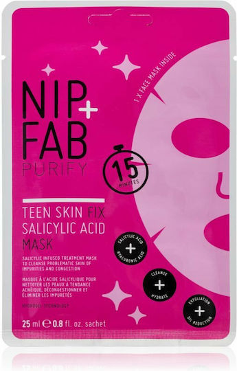 Nip+Fab Teen Skin Fix Salicylic Acid Sheet Face Moisturizing Mask