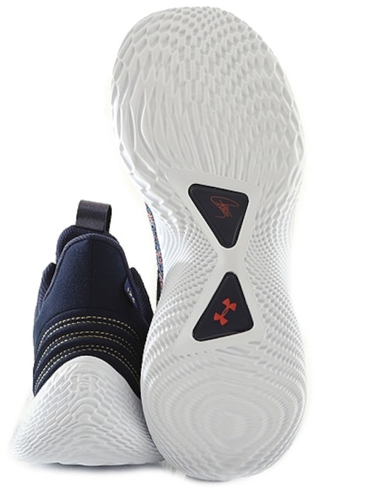 Curry 9 Niedrig Basketballschuhe Midnight Navy / Orange / White