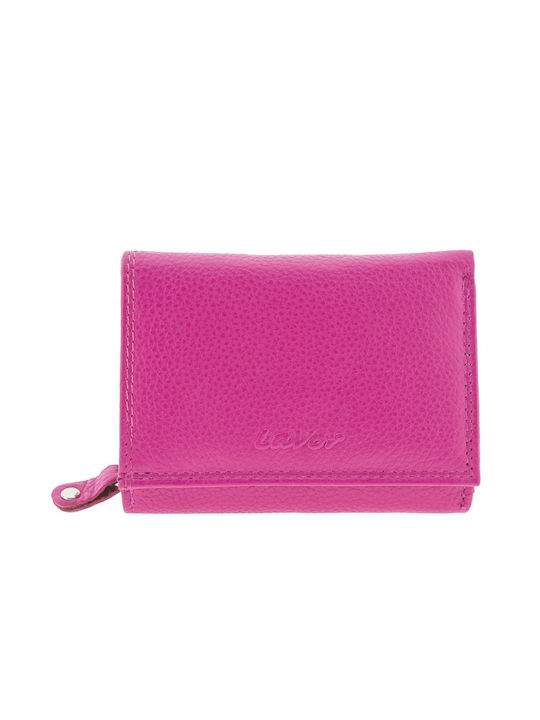Small Leather Women's Wallet with RFID Fuchsia