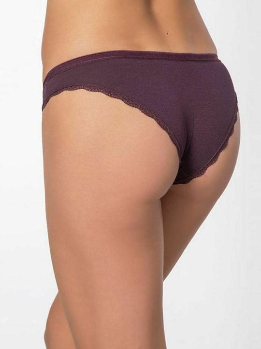 Agata Βαμβακερά Γυναικεία Slip MultiPack με Δαντέλα