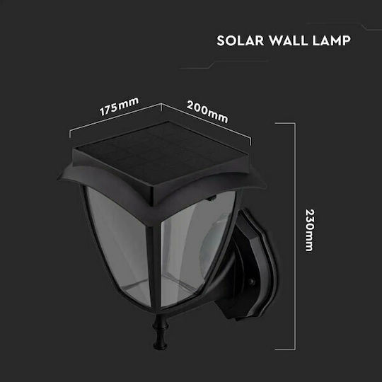 V-TAC Wall Mounted Solar Light Traffic light 2W 110lm Natural White 4000K with Photocell IP44