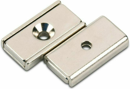 Magnitech Magnet Neodimiu Rectangular cu Gaură și Forță de Atracție 7.5kg 25x13x5mm 1buc