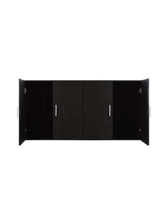 Freebox Rectangular Loft Closet made of Particleboard in Black Color 120x42cm FB9352.01 1pcs