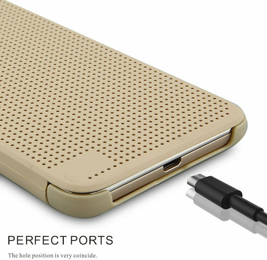 HTC Dot View Buchen Sie Kunststoff Beige (HTC One E9, E9 PLUS)