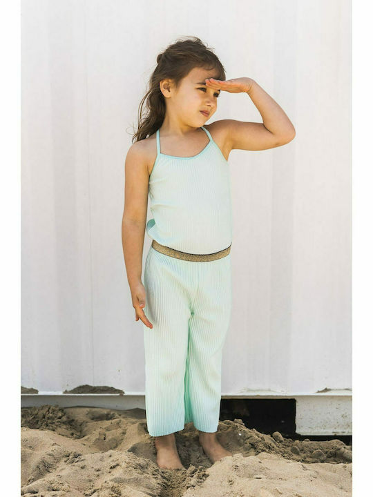 Koko Noko Kids Fabric Jumpsuit Turquoise