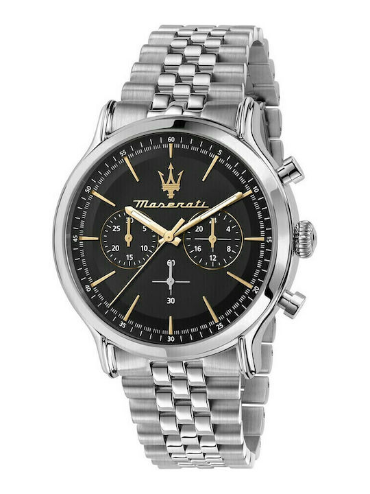Maserati Men's Watch 42mm Chronograph Battery with Silver Metal Bracelet