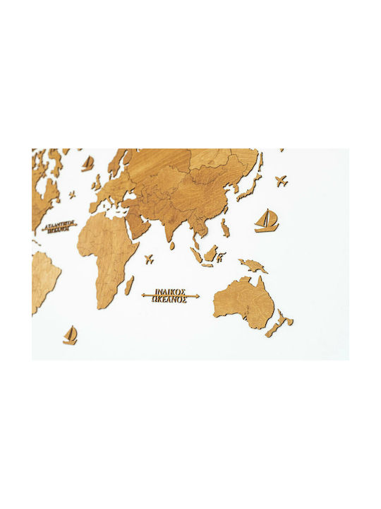 Wall Decor World Map Handmade Wooden 115x65cm