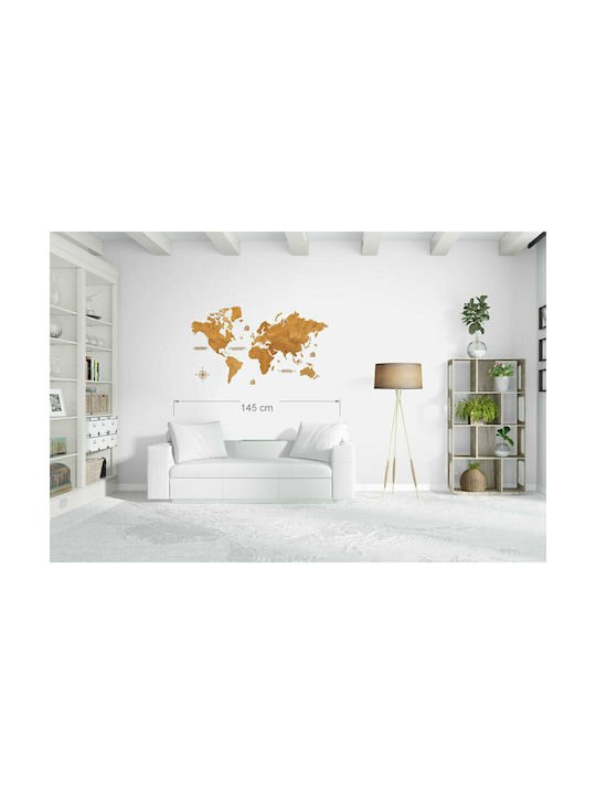 Wall Decor World Map Handmade Wooden 115x65cm