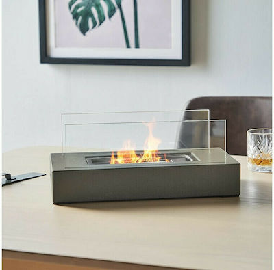 VonHaus Rectangle Tabletop Fireplace Επιτραπέζιο Τζάκι Βιοαιθανόλης Εσωτερικού / Εξωτερικού Χώρου Γκρι 35x18x15cm