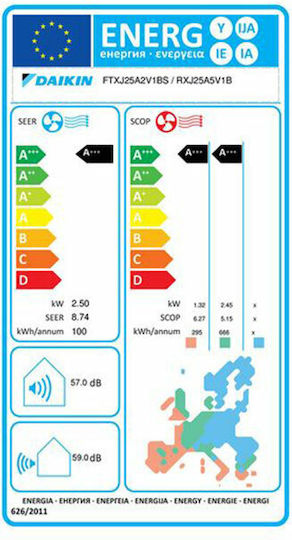 Daikin Emura FTXJ-AS Air Conditioner Inverter 9000 BTU A+++/A+++ with WiFi and Coanda Effect Silver