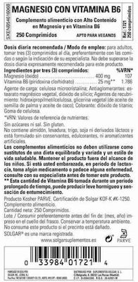 Solgar Magnesium With Vitamin B6 250 ταμπλέτες