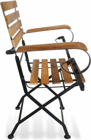 Градински Стол Zappeiou Дървен Кафяв 2 Бройки 52x46x85см