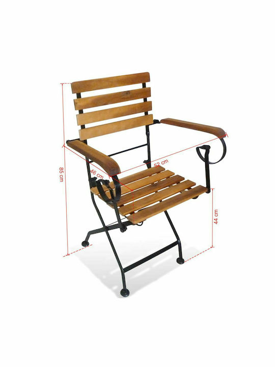 Zappio Stuhl Hölzernes Braun 2Stück 52x46x85cm