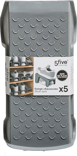 5Five Plastic Storage Case for Shoes in Gray Color 25x14x12.5cm 5pcs